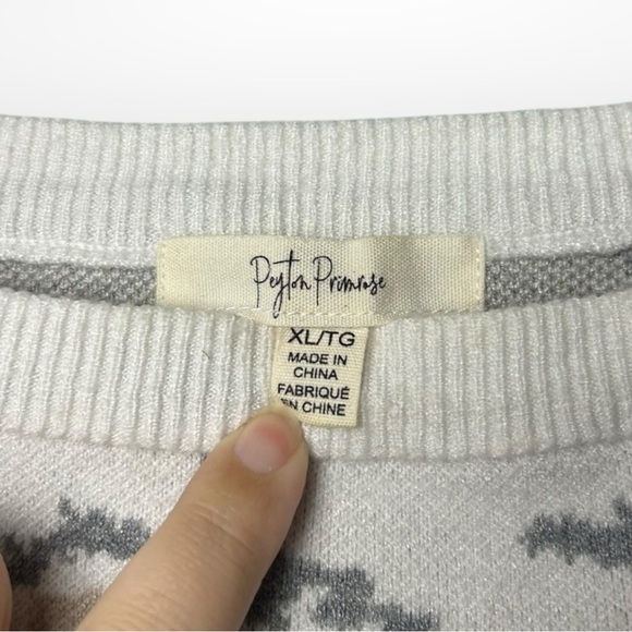 Peyton Primrose Abstract Paisley Ivory Sweater XL - Picture 5 of 5